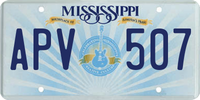 MS license plate APV507