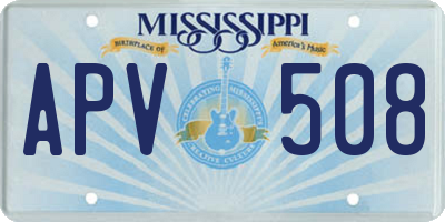 MS license plate APV508