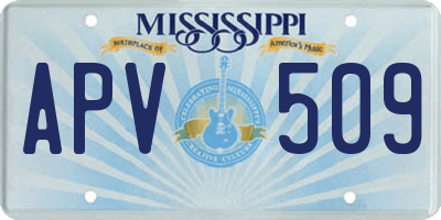 MS license plate APV509