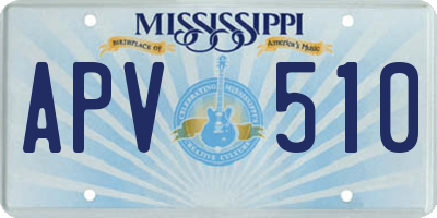 MS license plate APV510