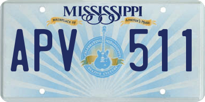 MS license plate APV511