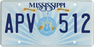 MS license plate APV512
