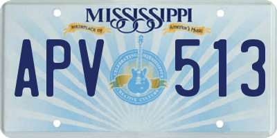 MS license plate APV513