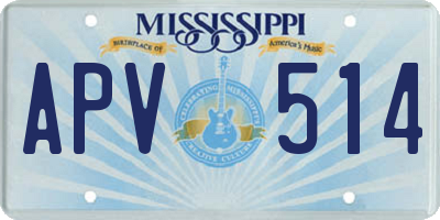 MS license plate APV514