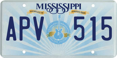 MS license plate APV515