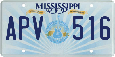 MS license plate APV516