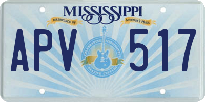 MS license plate APV517