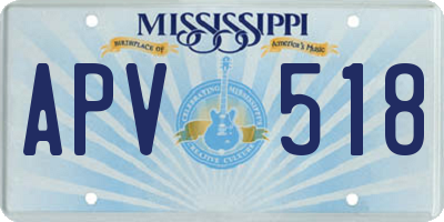 MS license plate APV518