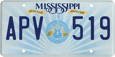 MS license plate APV519