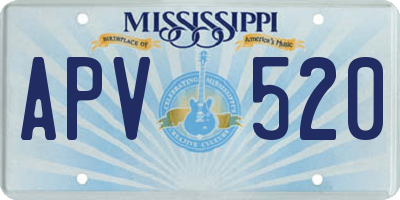 MS license plate APV520