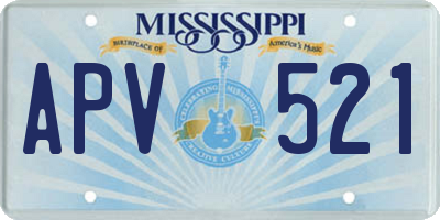MS license plate APV521