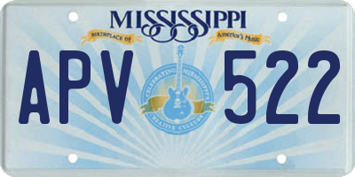 MS license plate APV522