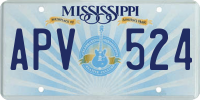 MS license plate APV524