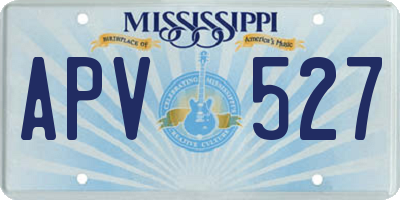 MS license plate APV527