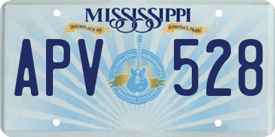 MS license plate APV528