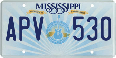 MS license plate APV530