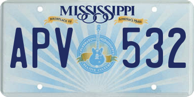 MS license plate APV532