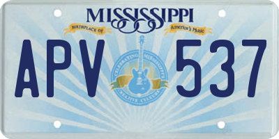 MS license plate APV537