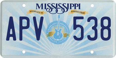 MS license plate APV538