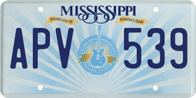 MS license plate APV539