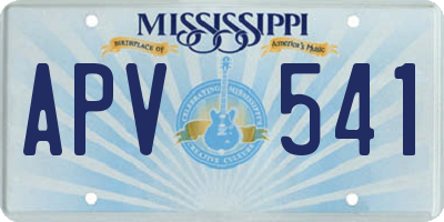 MS license plate APV541
