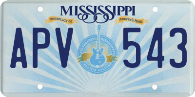 MS license plate APV543