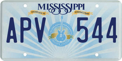 MS license plate APV544