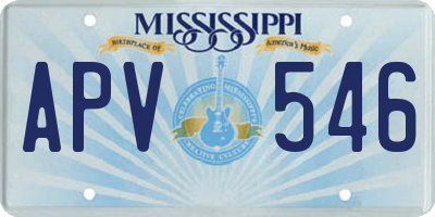 MS license plate APV546