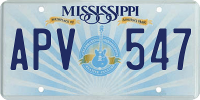 MS license plate APV547