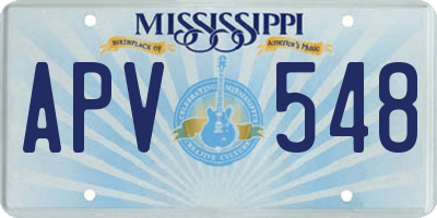 MS license plate APV548