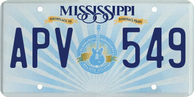 MS license plate APV549