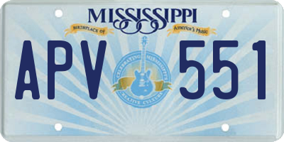 MS license plate APV551