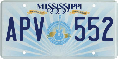 MS license plate APV552
