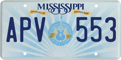 MS license plate APV553