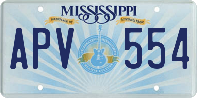 MS license plate APV554