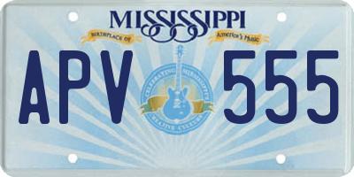 MS license plate APV555
