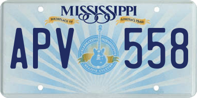 MS license plate APV558