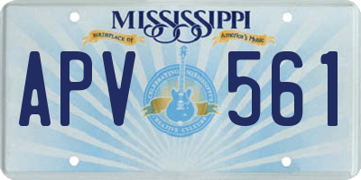 MS license plate APV561