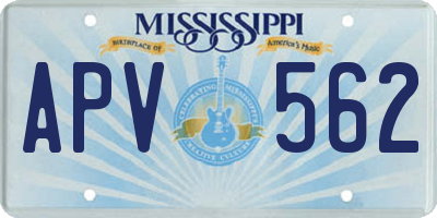 MS license plate APV562