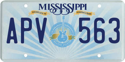 MS license plate APV563