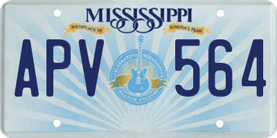 MS license plate APV564