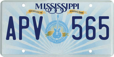 MS license plate APV565