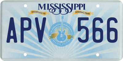 MS license plate APV566