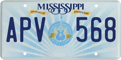 MS license plate APV568