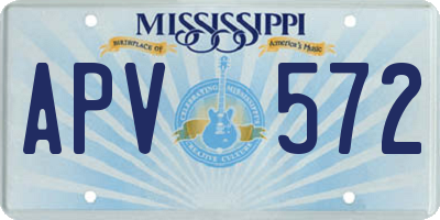 MS license plate APV572