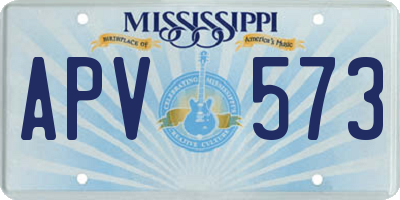MS license plate APV573