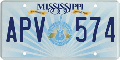 MS license plate APV574