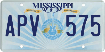 MS license plate APV575
