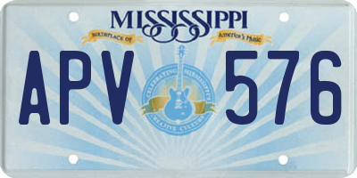 MS license plate APV576