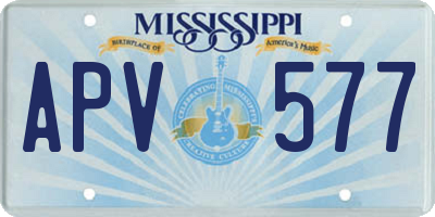 MS license plate APV577